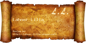 Lahner Lilla névjegykártya